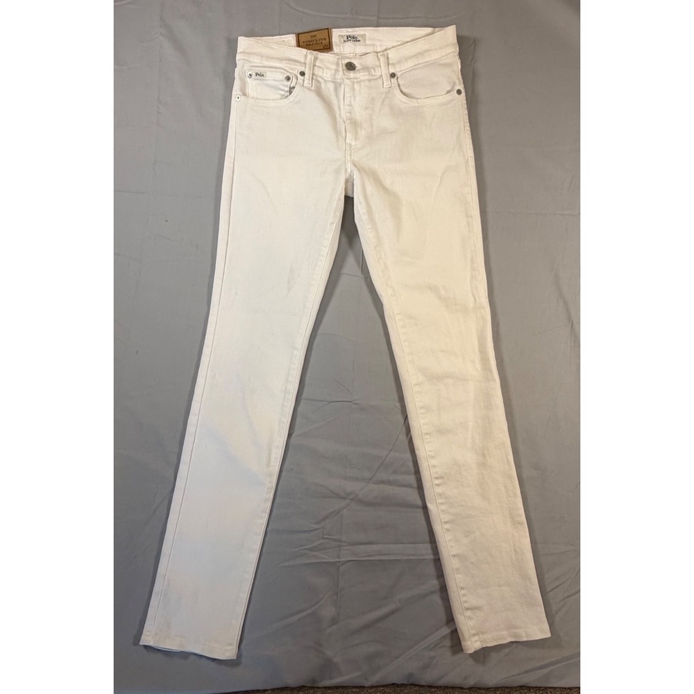 Polo Ralph Lauren Tompkins Skinny Jeans White Denim Womens 28R‎ NWT